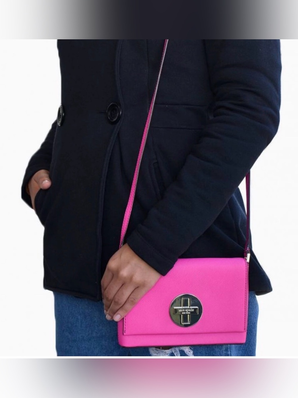 kate spade Hot Pink Crossbody with Turn-Lock Hardware
